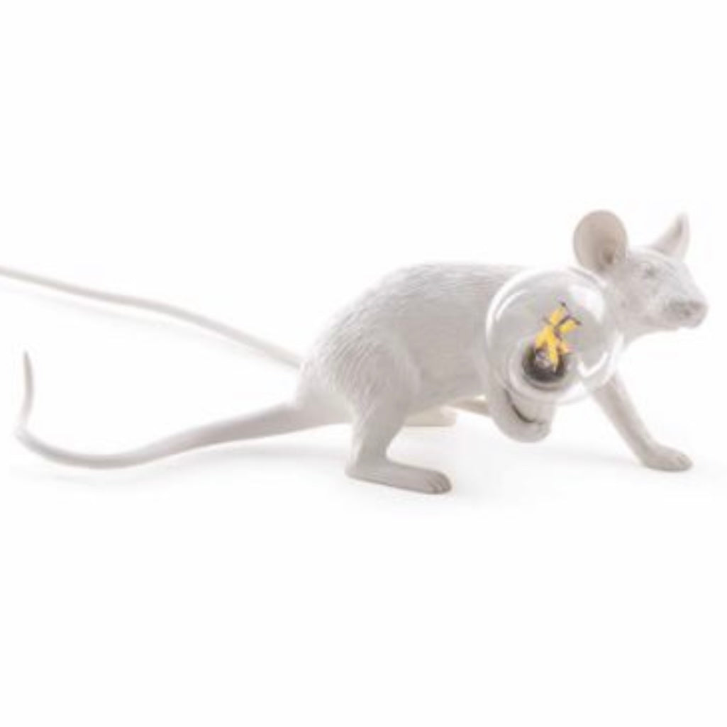 Seletti White Mouse Lamp - Crouching