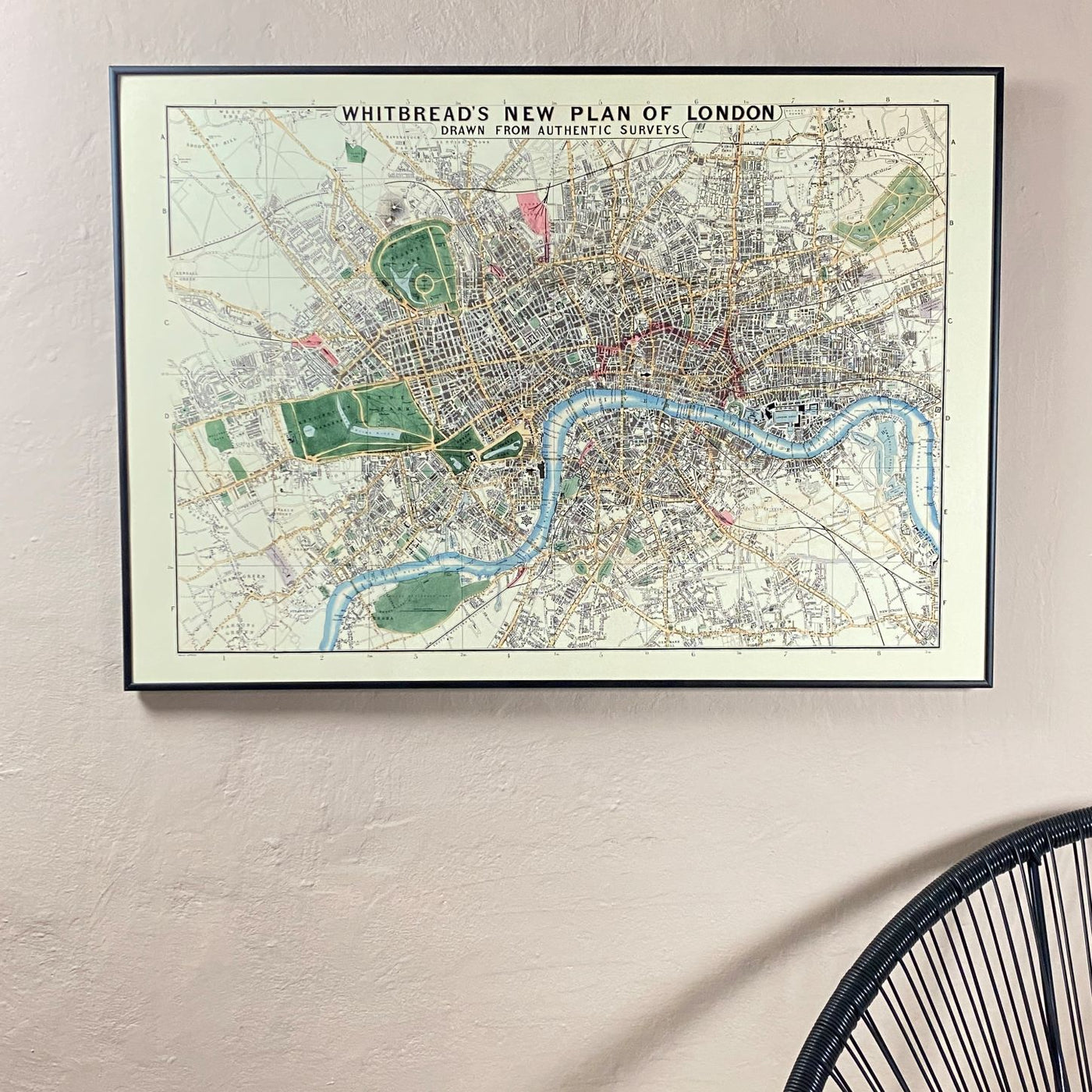 Framed Map of London-70x100cm