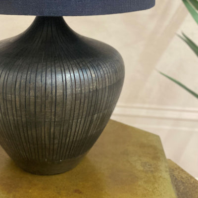 Textured Lamp Base-Dark Wood-Mrs Robinson