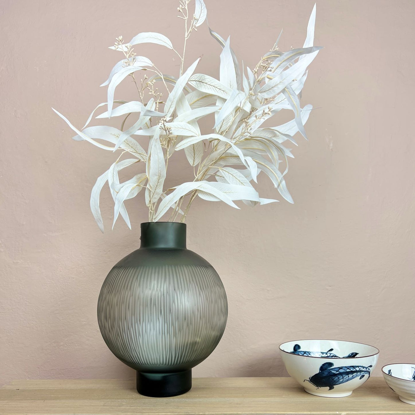 Large Grey Cut Glass Vase-Mrs Robinson