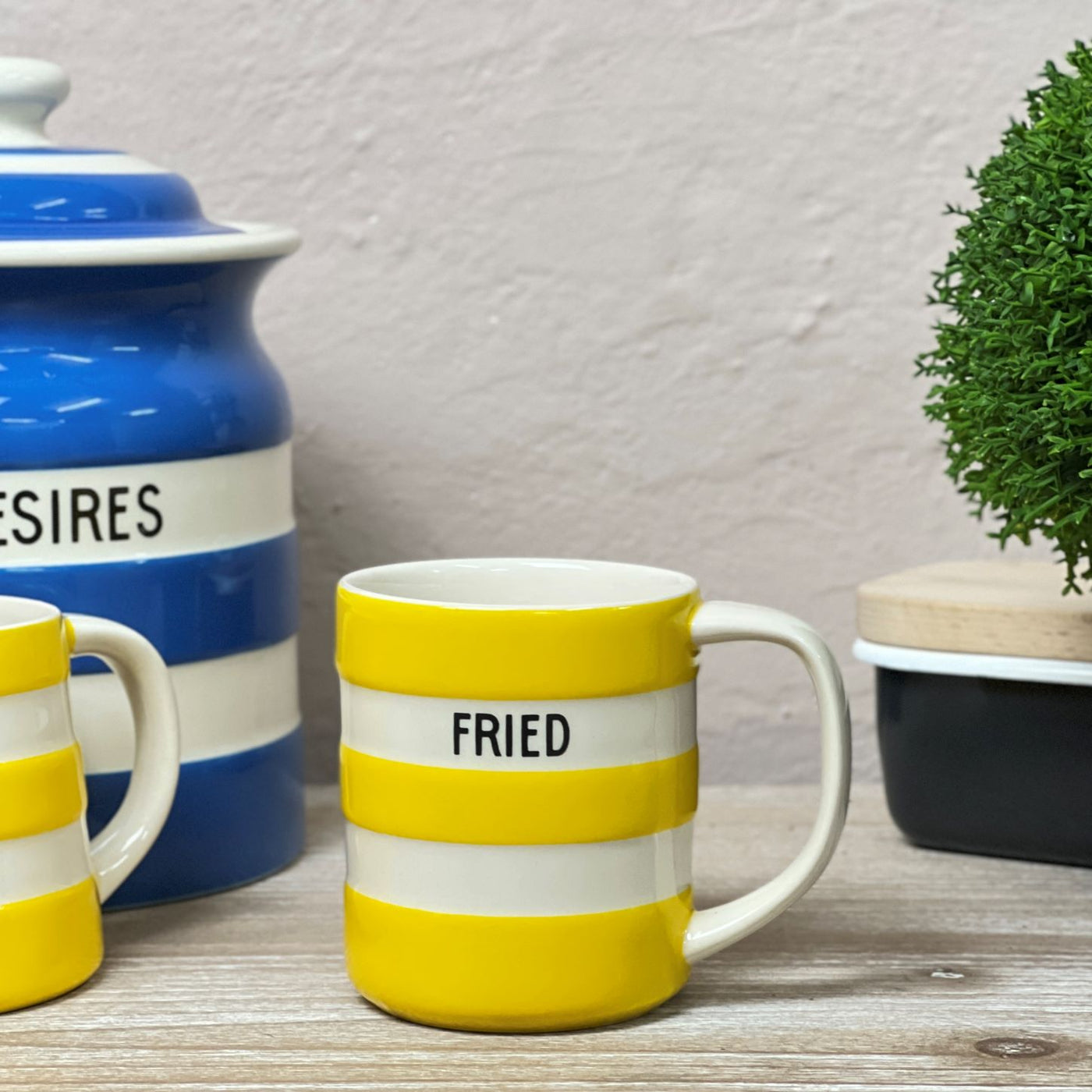 Yellow Stripe Mug - Fried- Mrs Robinson