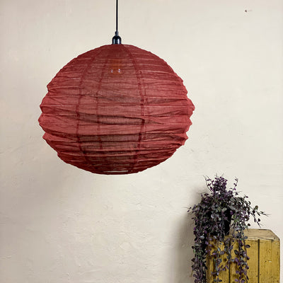 Sienna Red Pendant Light Shade 60cm Linen - Mrs Robinson