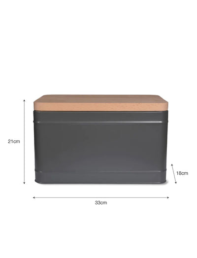 Bread-Box-with-beech-lid-in-Charcoal-measurements-Garden-Trading