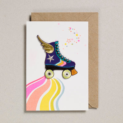 Rainbow Rollerskate Card- Iron on Patch