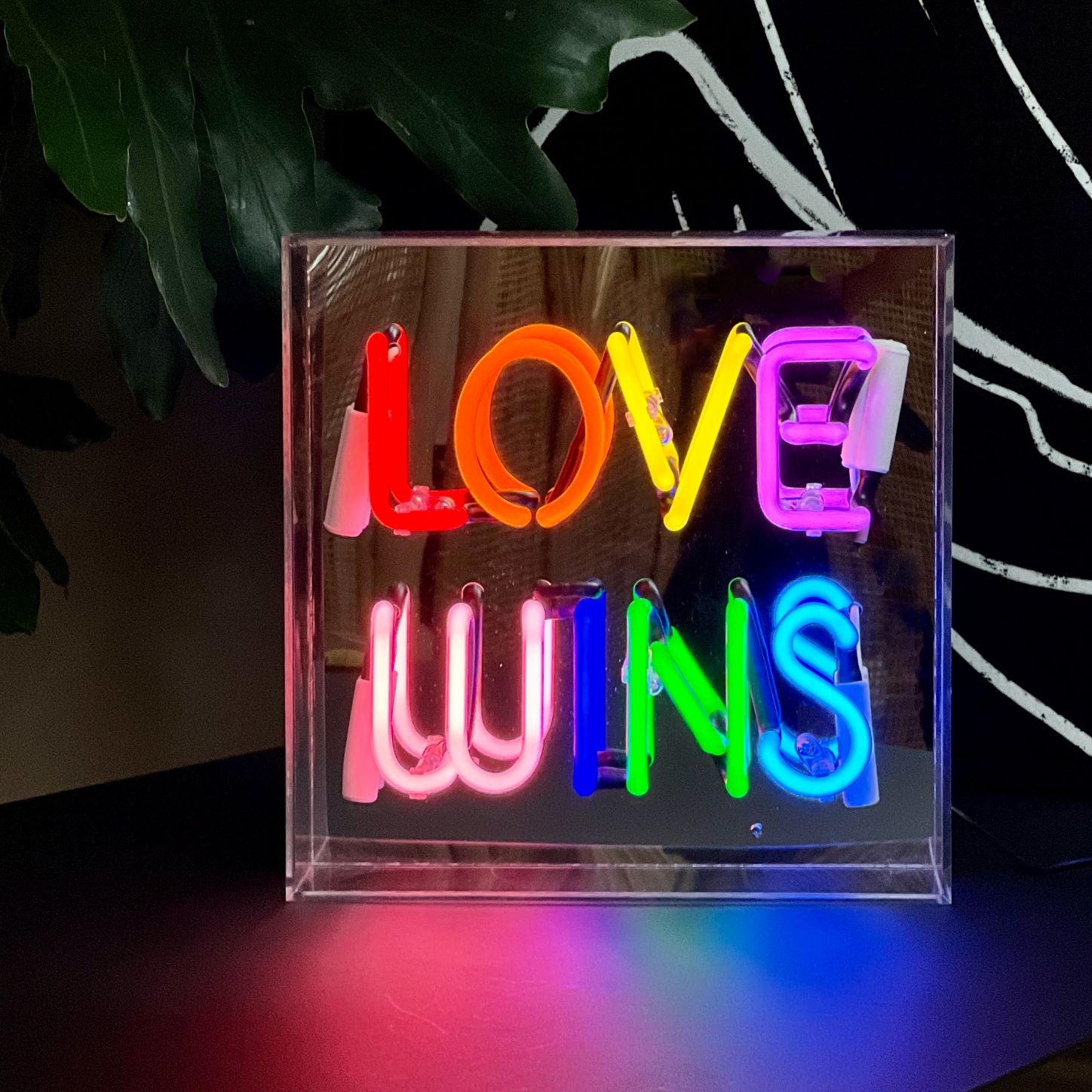 Love Wins' Glass Neon Sign
