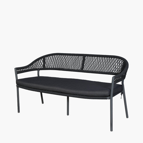Como Black Garden Rattan Lounge Set 4 Seater