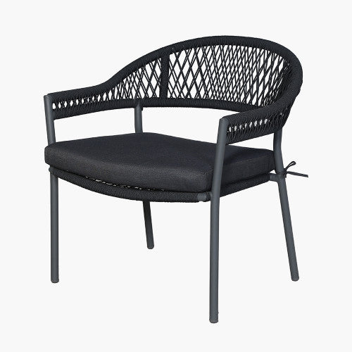 Como Black Garden Rattan Lounge Set 4 Seater