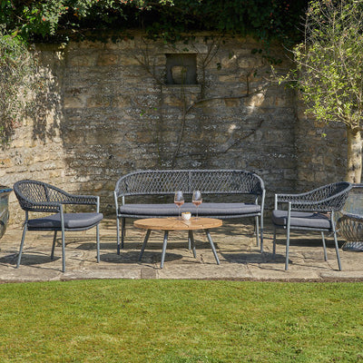 Como Black Garden Rattan Lounge Set 4 Seater