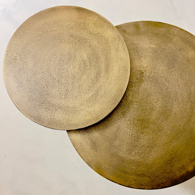 Ferris Circular Brass Coffee Tables Set of 2