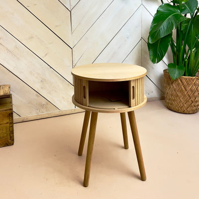 Bernt Round Slatted  side cabinet- Short