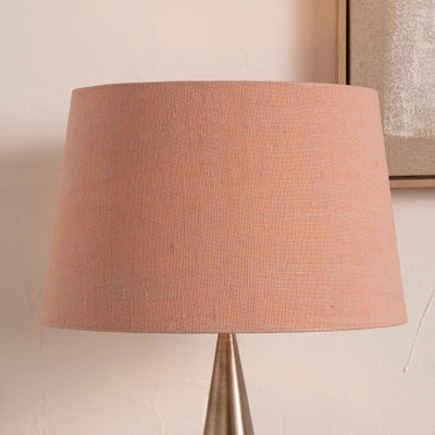 Natural Weave Linen Tapered Lamp Shade-Pale Terracotta Pink