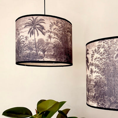 Palm Graphic Bamboo Lampshade- 2 sizes
