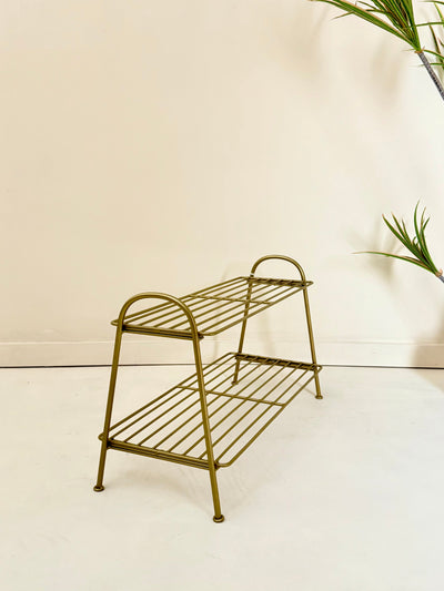 2 Tier Iron Shoe Rack- Antique Brass Mrs Robinson