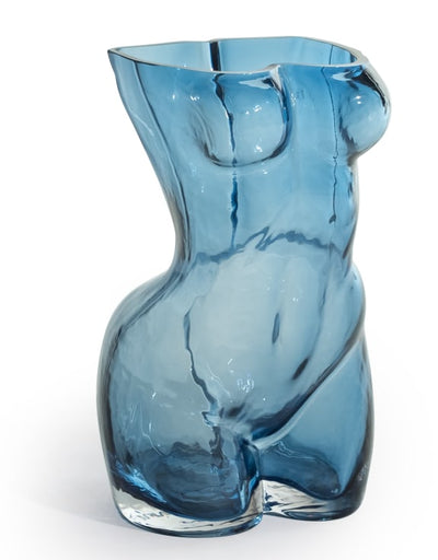 Glass Body Vase-Blue