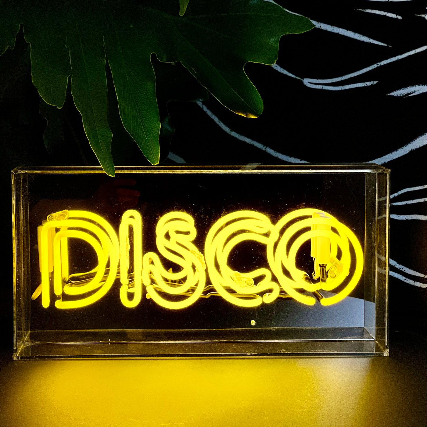 Disco Neon Sign Light Box- Yellow