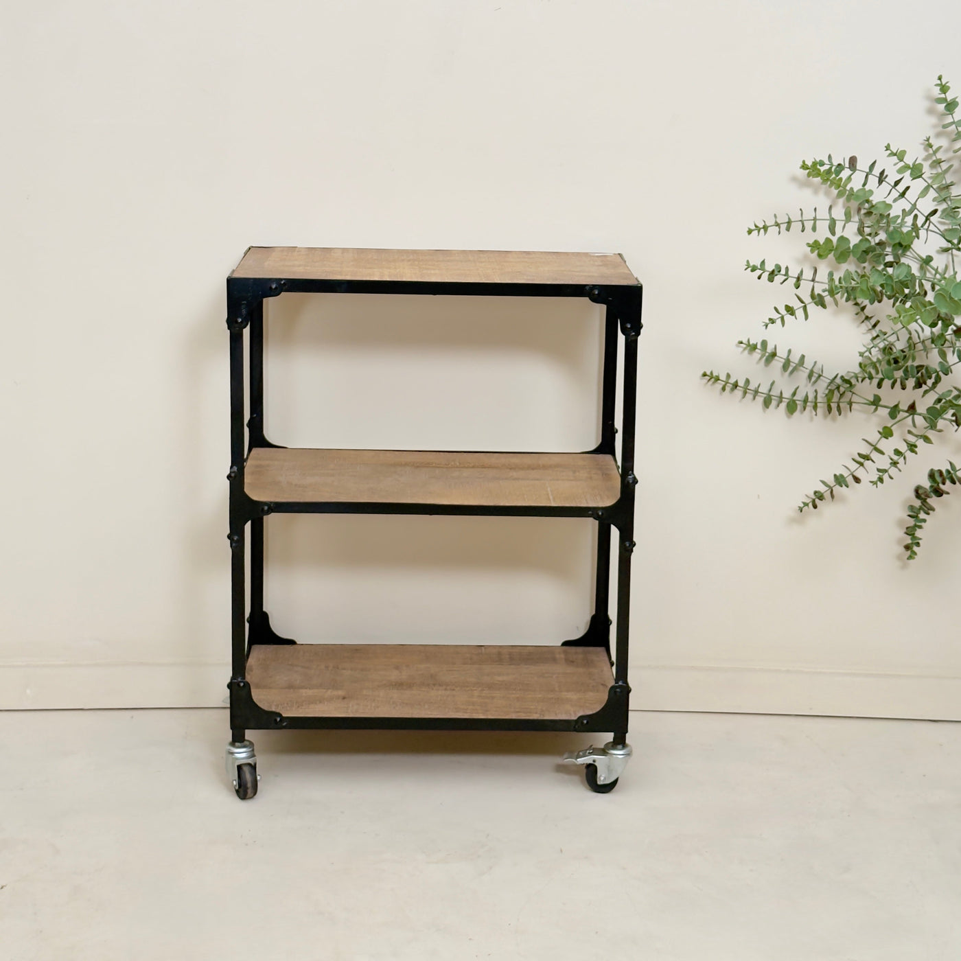 Three-tiered shelf with wooden shelves -Mrs Robinson