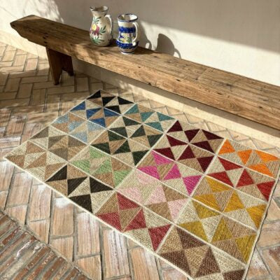 Rainbow Harlequin Jute Rug