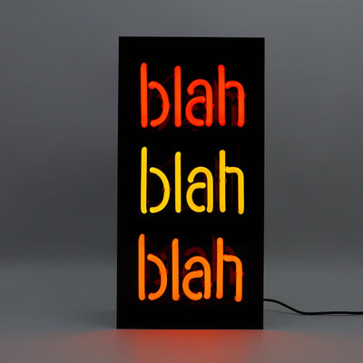 Blah Blah Blah Glass Neon Sign