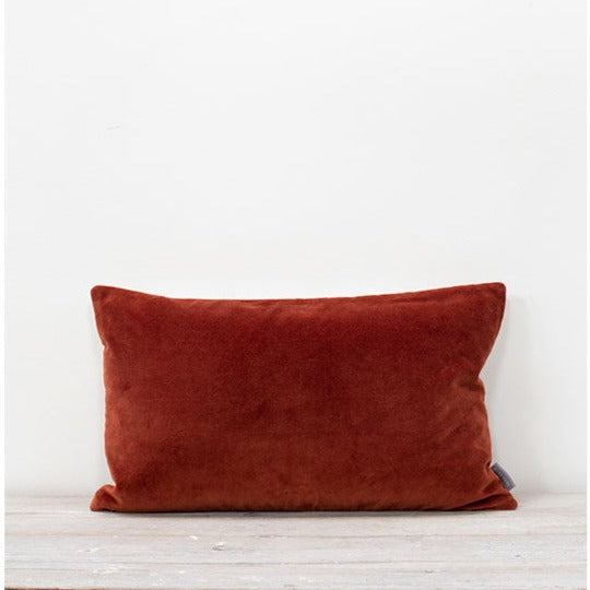 Cotton Velvet Cushion - Rust