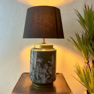 Tall Cheetah Lamp - Deep Green