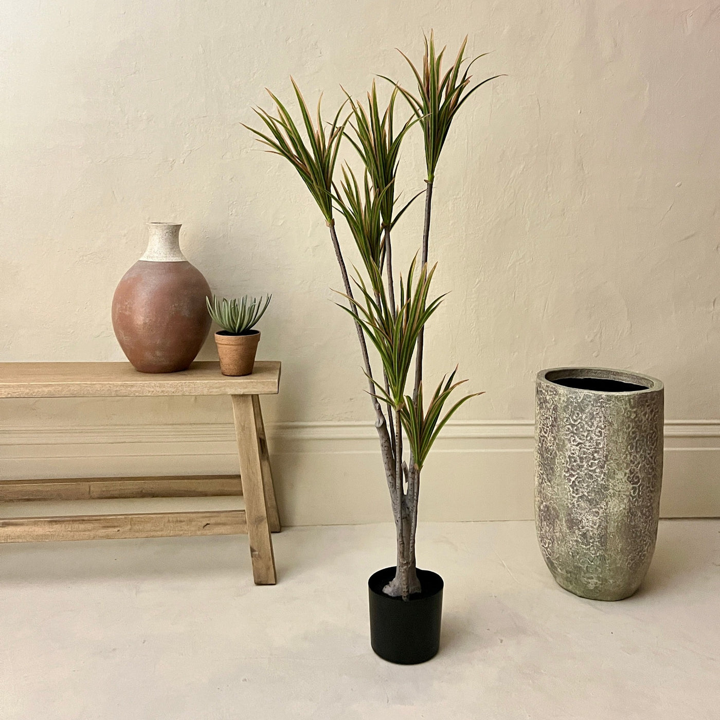 Faux Dracaena Tropical Plant with Planter -120cm