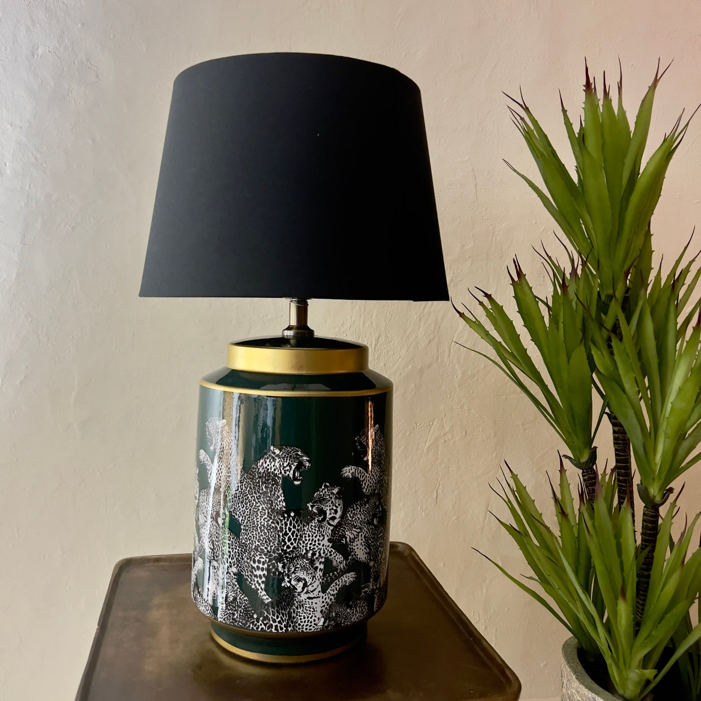 Tall Cheetah Lamp - Deep Green-Mrs Robinson