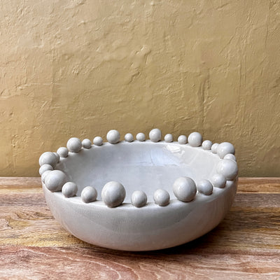 Cream Ceramic Bobble Bowl- Large - Mrs Robinson-2