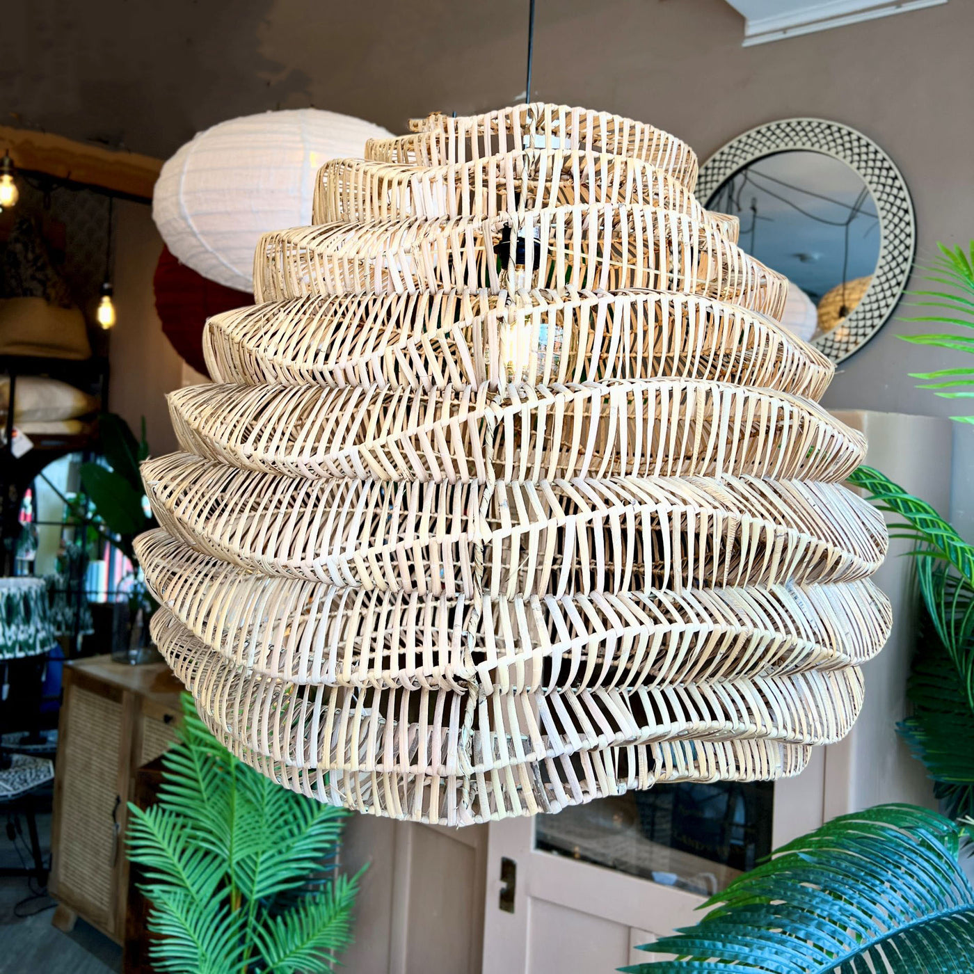 Dahara Hanging Rattan  Shade - 70cm detail