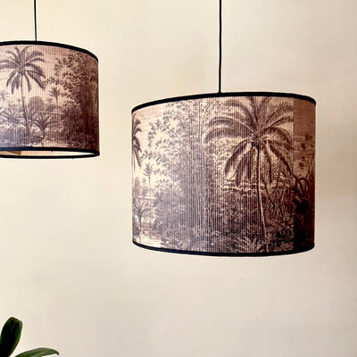 Palm Graphic Bamboo Lampshade- 2 sizes
