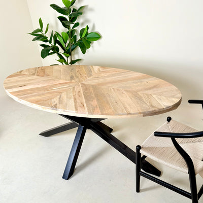 Sunray Oval Dining Table-180cm