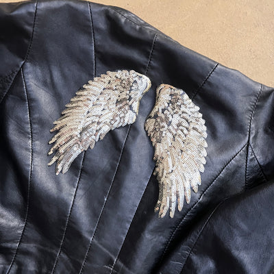 Gold Sequin Wings Patch  Small detail