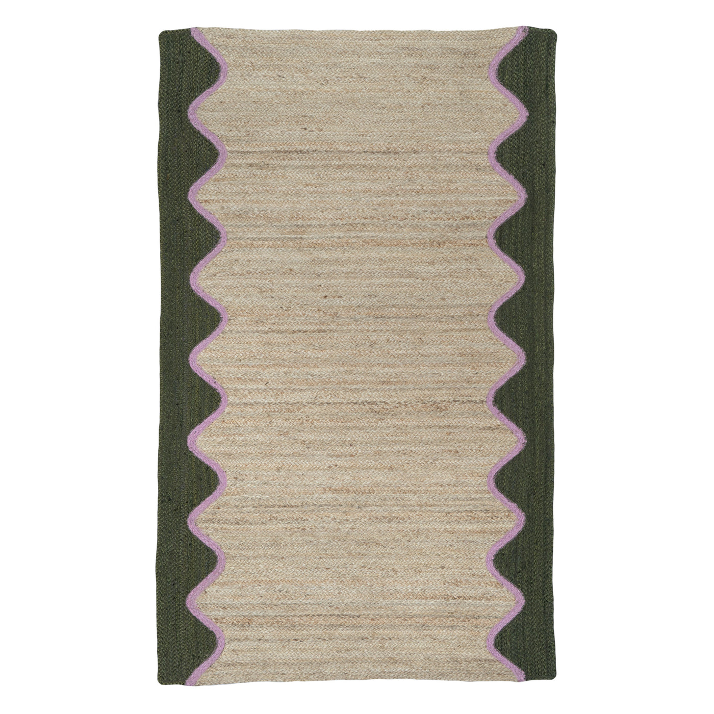 Wave Jute Runner - Olive