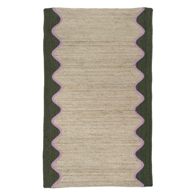 Wave Jute Runner - Olive