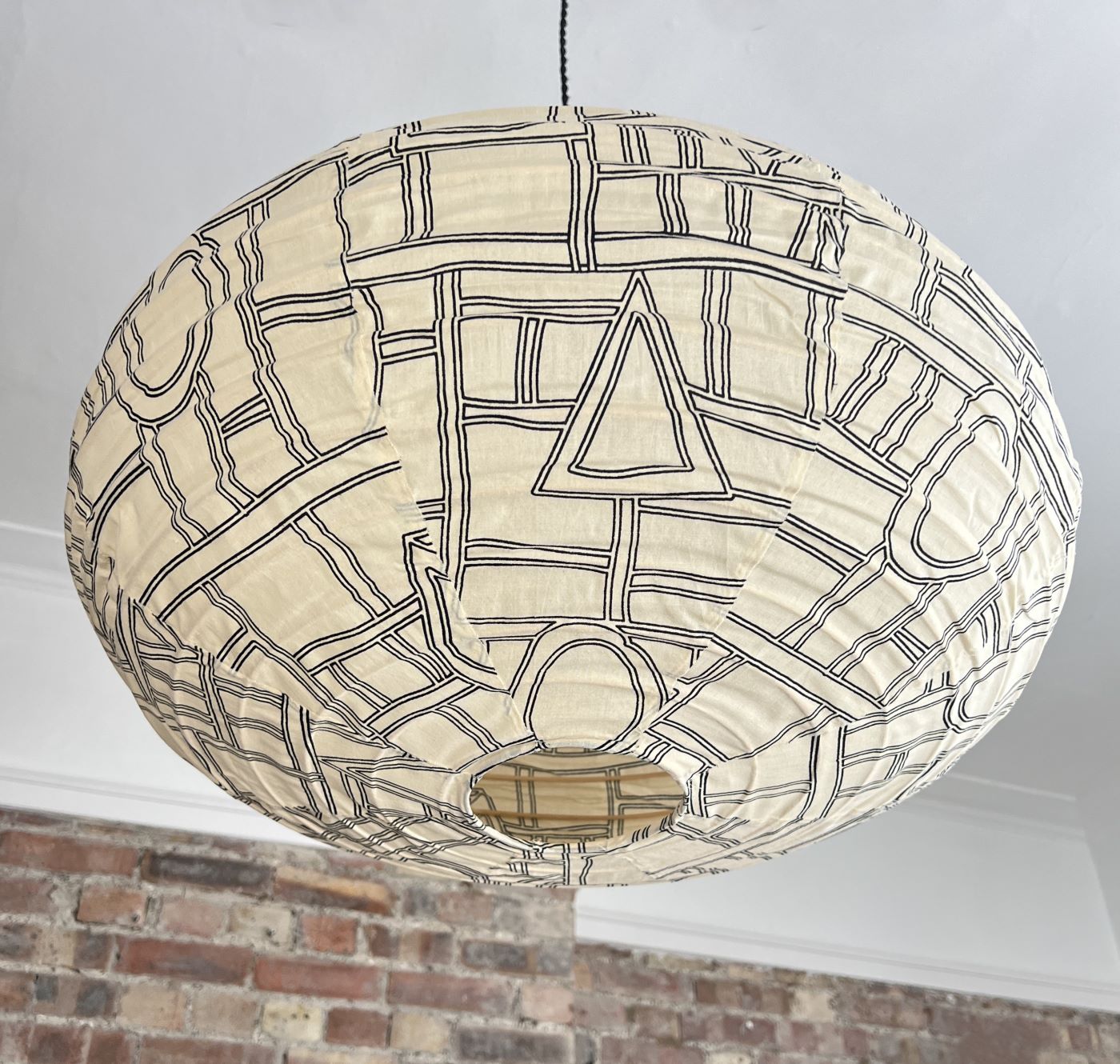 Abstract Oval Cotton Pendant Shade -60cm-Mrs Robinson