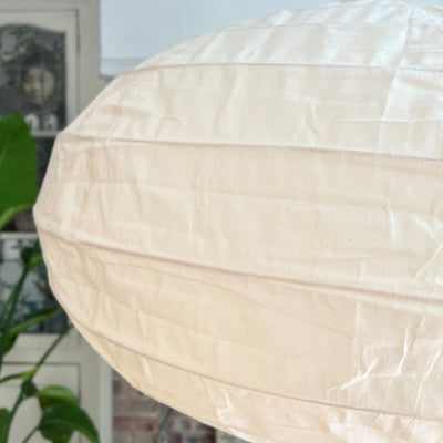 Cotton Oval Lantern Shade-Full White- 80cm-Mrs Robinson-Detail