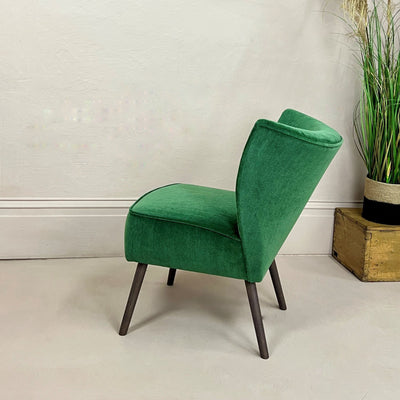 Velvet Cocktail Chair- Dark Green-Mrs Robinson