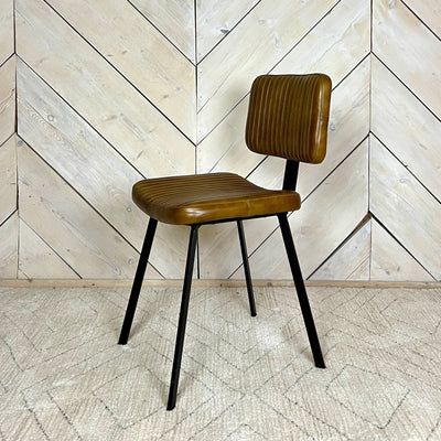Lori Vintage Style Dining Chair - Leather Mrs Robinson0