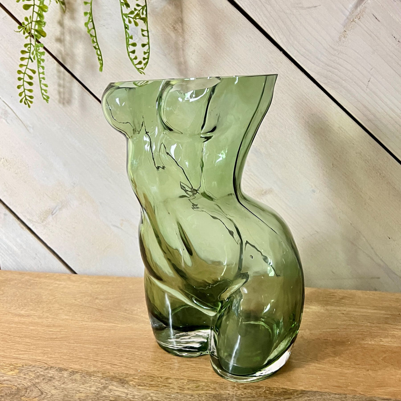 Glass Body Vase-Olive Mrs Robinson