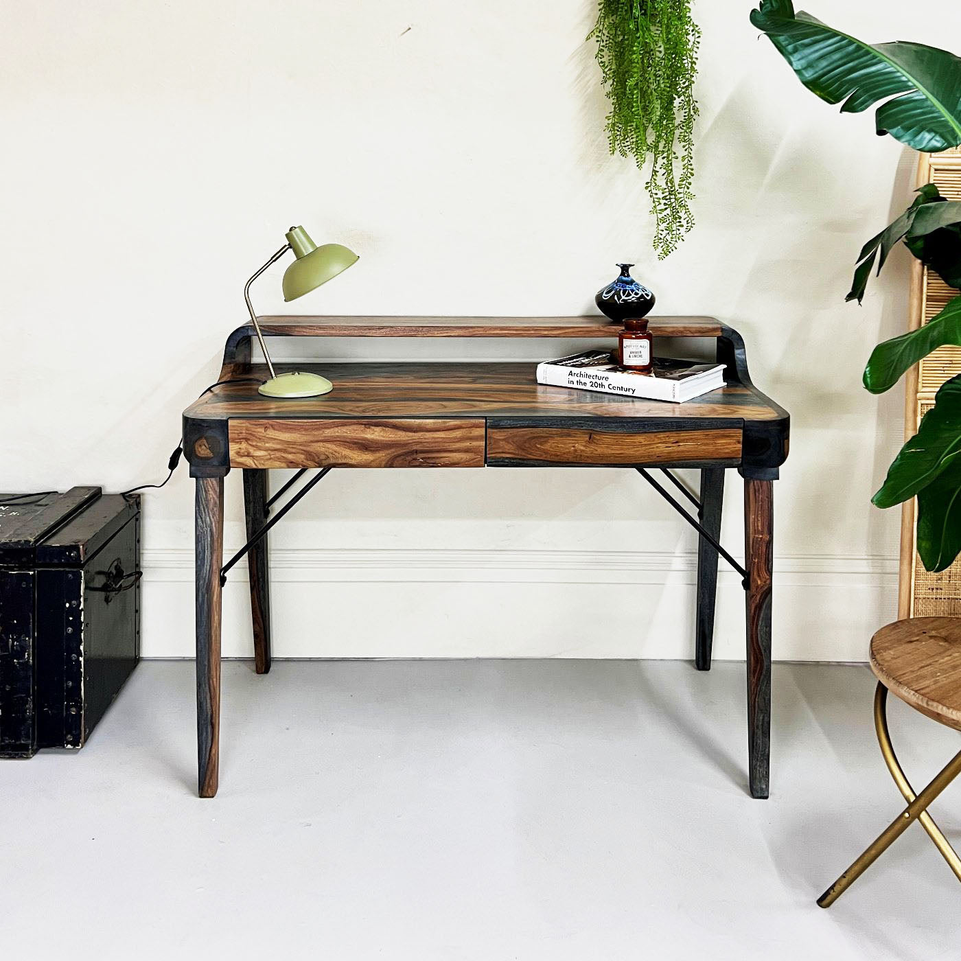 Kasia Dark Wood Desk with Drawers- Mrs Robinson