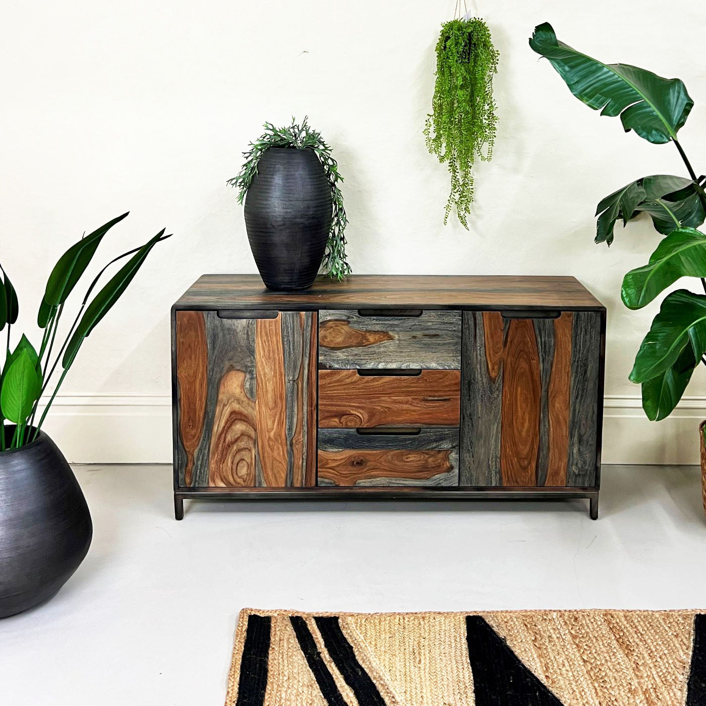 Kasia Large Dark Wood Sideboard with Drawers-Mrs Robinson