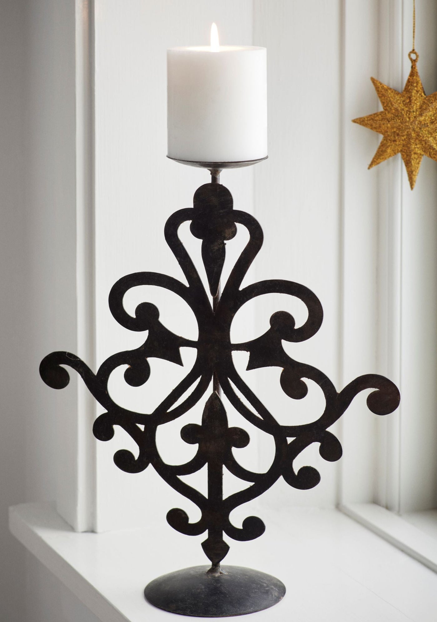 Recycled Iron Candle Stand