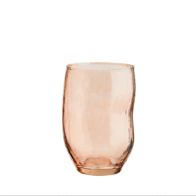 Hammered Drinking Glass-Sea Coral