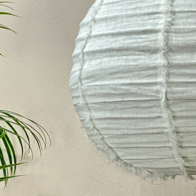 Fine Linen Pear Lantern Shade 60cm Natural-Detail