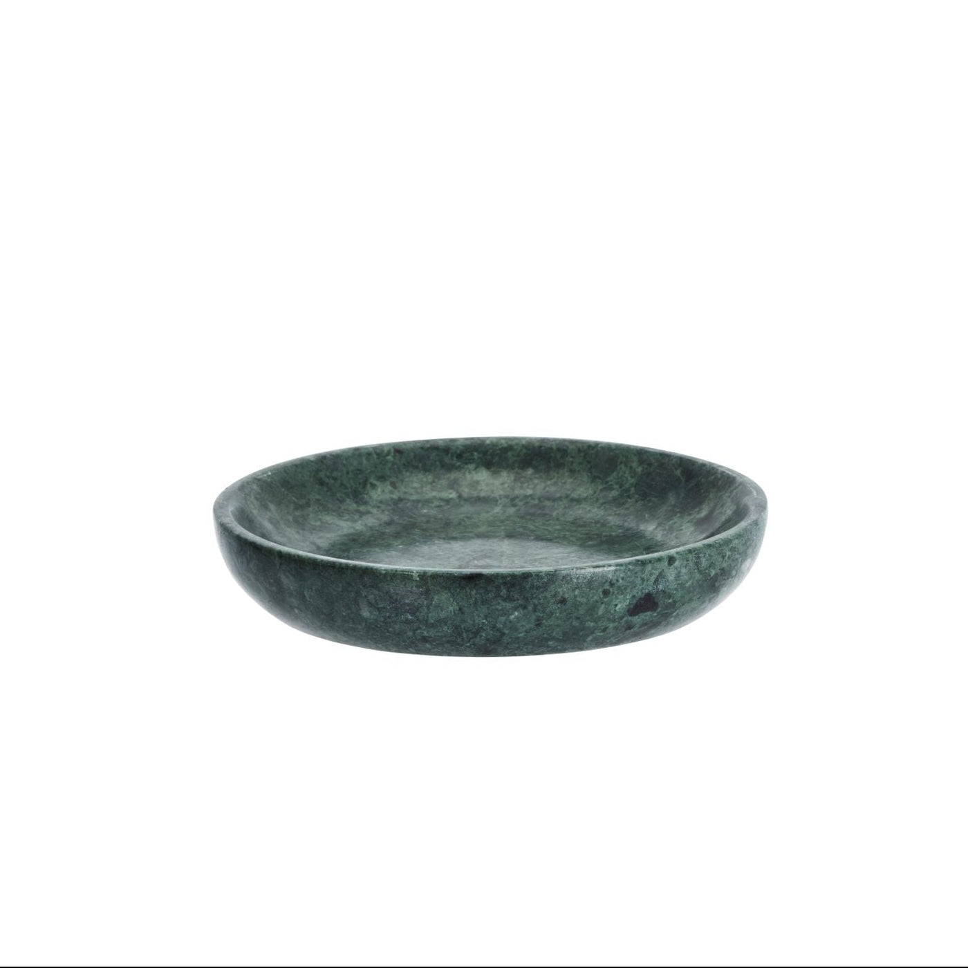 Green marble bowl on a white background
