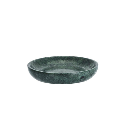 Green marble bowl on a white background