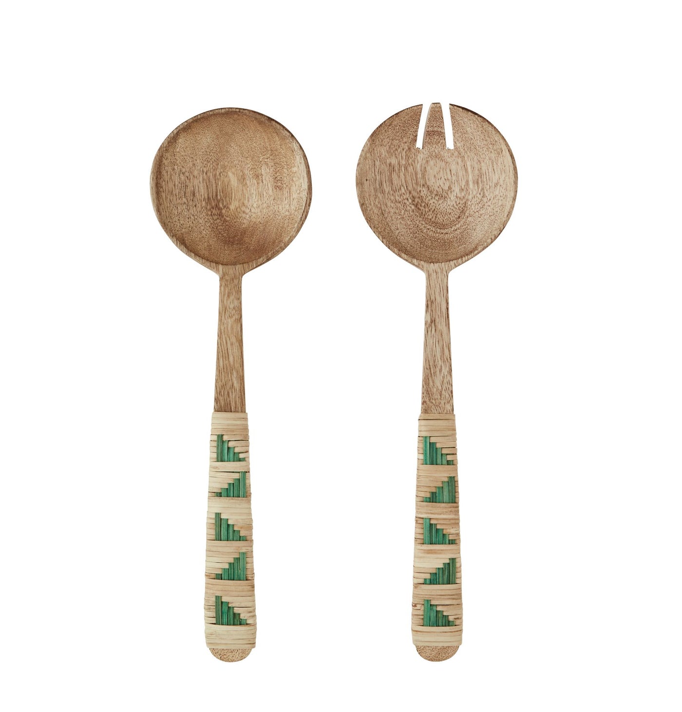 Wooden Salad Servers -  Green