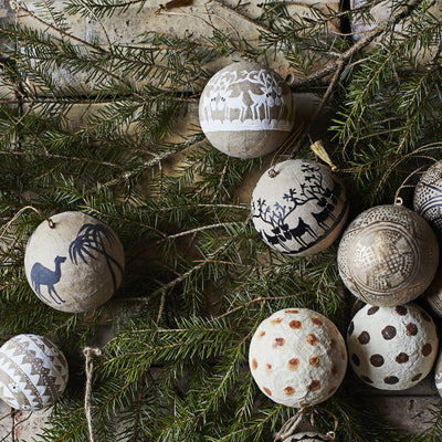 Paper Mache Reindeer Bauble