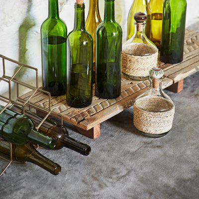 Six Bottle Antique Brass Wine Rack