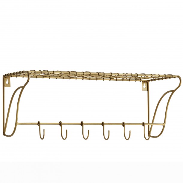 Iron shelf with hooks - 50cm