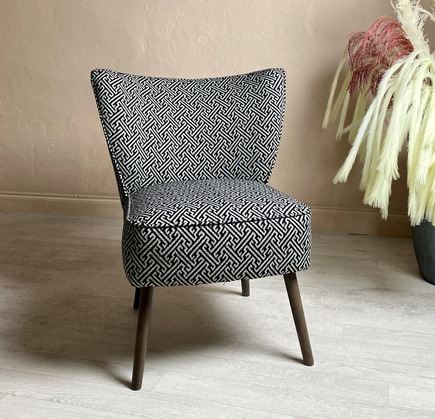 Ebony Black and White Cocktail Chair - Mrs Robinson